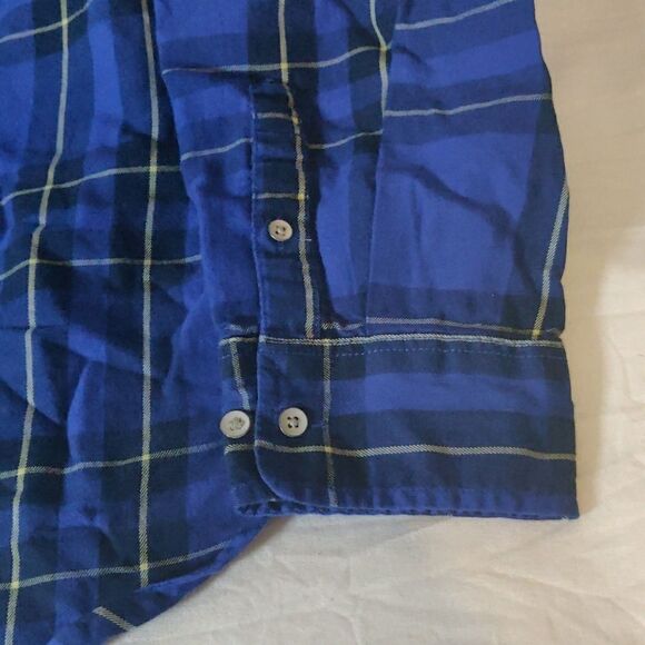 Stylus‎ Blue Plaid Cotton Long Sleeve Shirt - Picture 7 of 7